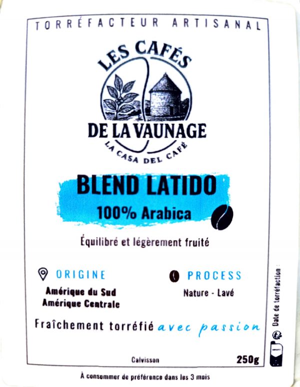 Les cafés de la Vaunage - Blend latido - Paquet de 500gr.